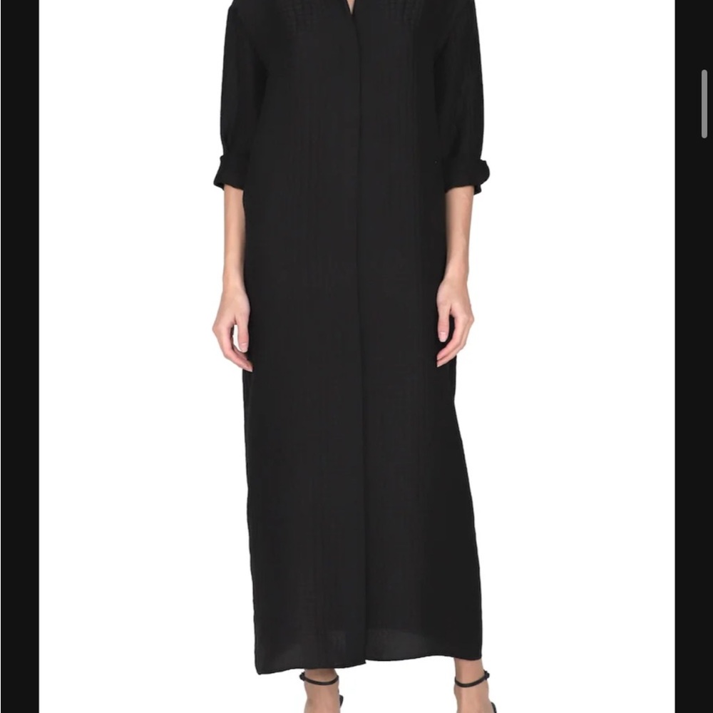 Marie France Van Damme Croco Embossed Silk Button Down Maxi Dress size S